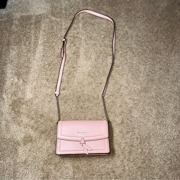 Kate Spade Knott Pebbled Leather Flap Crossbody, Pink, Like New - Picture 2 of 4